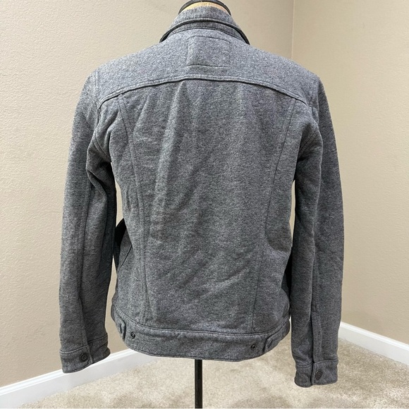 Levi's French Terry Cotton (Soft) Gray Snap Stretch  Trucker Jacket, Women's Sm - Picture 6 of 13